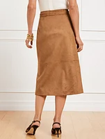 Faux Suede A-Line Skirt