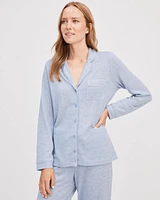 Marled Knit Pajama Shirt