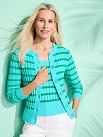 Textured Sweater Shell - Bicolor Stripe