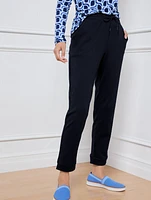 Ponte Straight Leg Cuff Pants