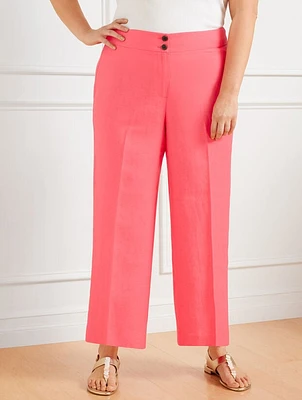 Plus Exclusive Classic Linen Wide Crop Pants