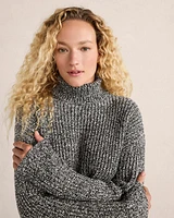 Marled Knit Turtleneck Sweater