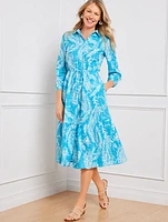 Linen Blend Shirtdress - Brushed Paisley