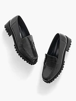 Gianna Lug Leather Penny Loafers