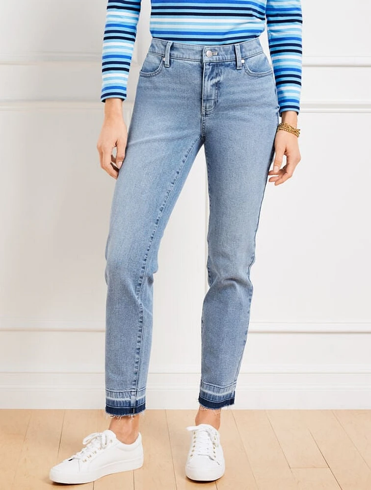 Slim Ankle Released Hem Jeans - Pelham Wash