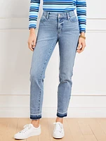 Slim Ankle Released Hem Jeans - Pelham Wash