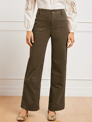 Stretch Corduroy Wide Leg Pants