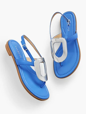 Keri Ring Soft Nappa Flat Sandals