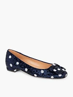 Sutton Buckle Flats - Martini Dot Sequin