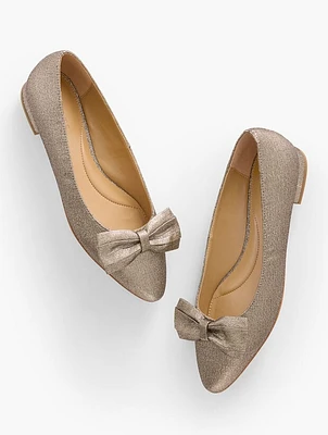 Edison Bow Flats - Textured Lamé