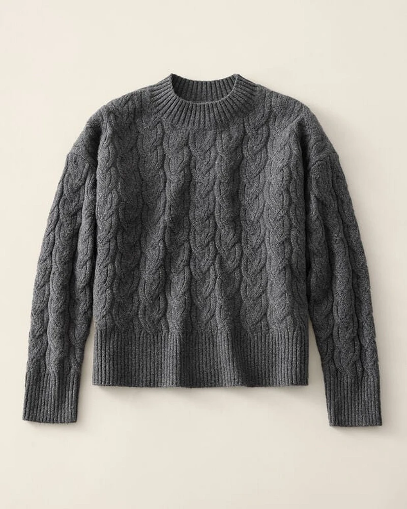 Organic Cotton Blend Cable Sweater