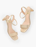 Cayden Metallic Nappa Block Heel Sandals