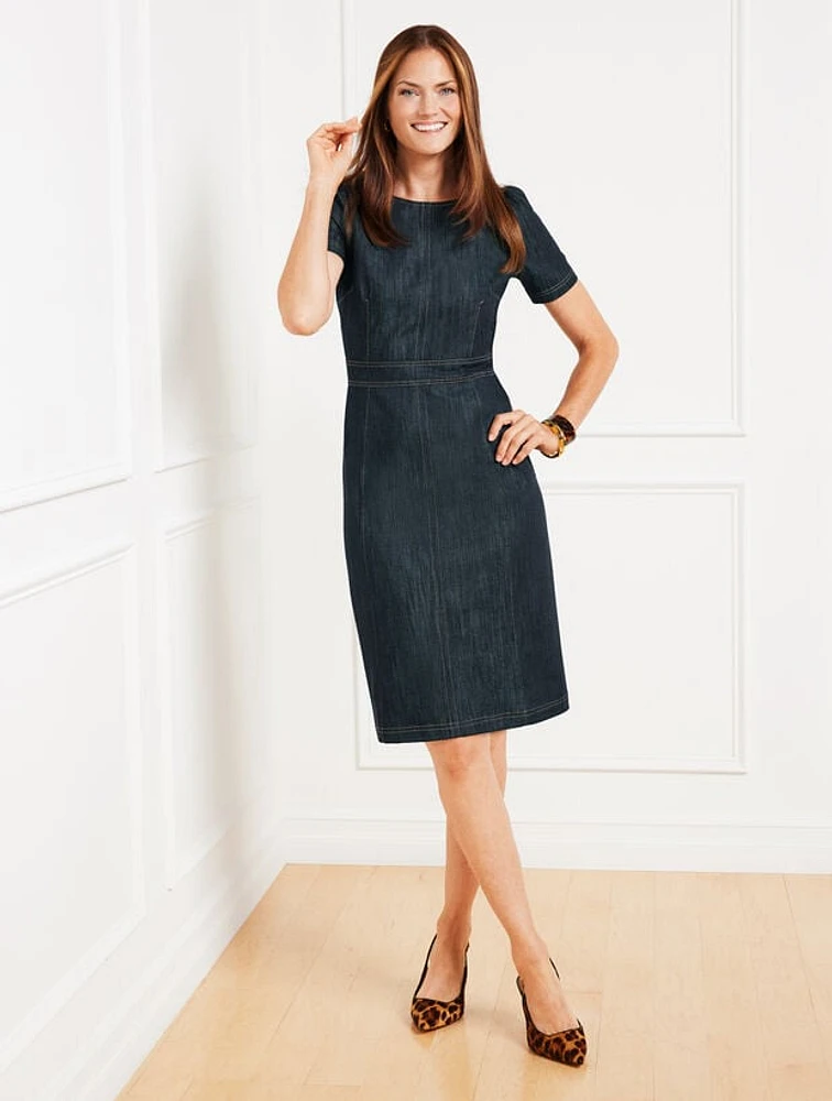 Refined Denim A-Line Dress