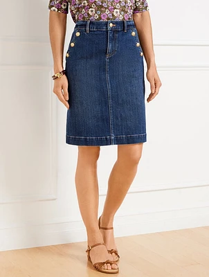 Sailor Denim A-Line Skirt - Palm Wash