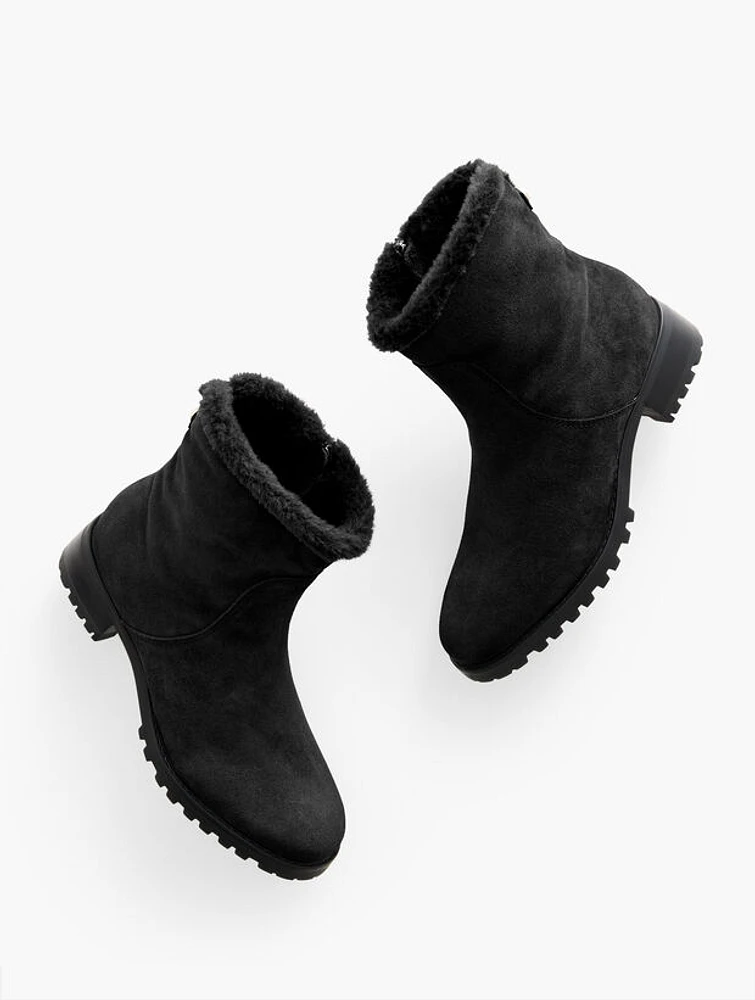 Tish Sherpa Suede Ankle Boots