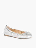 Blair Elastic Ballet Flats - Metallic Leather