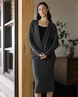 Organic Cotton Blend Cable Cocoon Cardigan