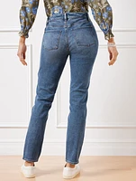 Studded Slim Ankle Jeans - Morgan Wash Curvy Fit