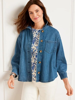 Soft Denim Shirt Jacket - Clara Wash