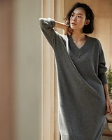 Cashmere V-Neck Sweater Dress