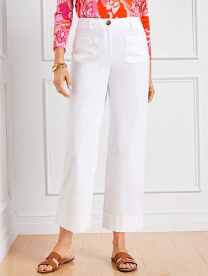 Wide Crop Pants - White