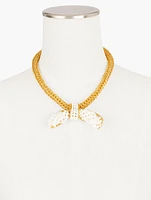 Cluster Pearl Tie Necklace