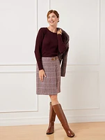 Buckle A-Line Skirt - Plaid