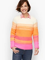 Shaker Stitch Bateau Neck Sweater - Spring Ombré
