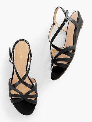 Capri Nappa Wedge Sandals