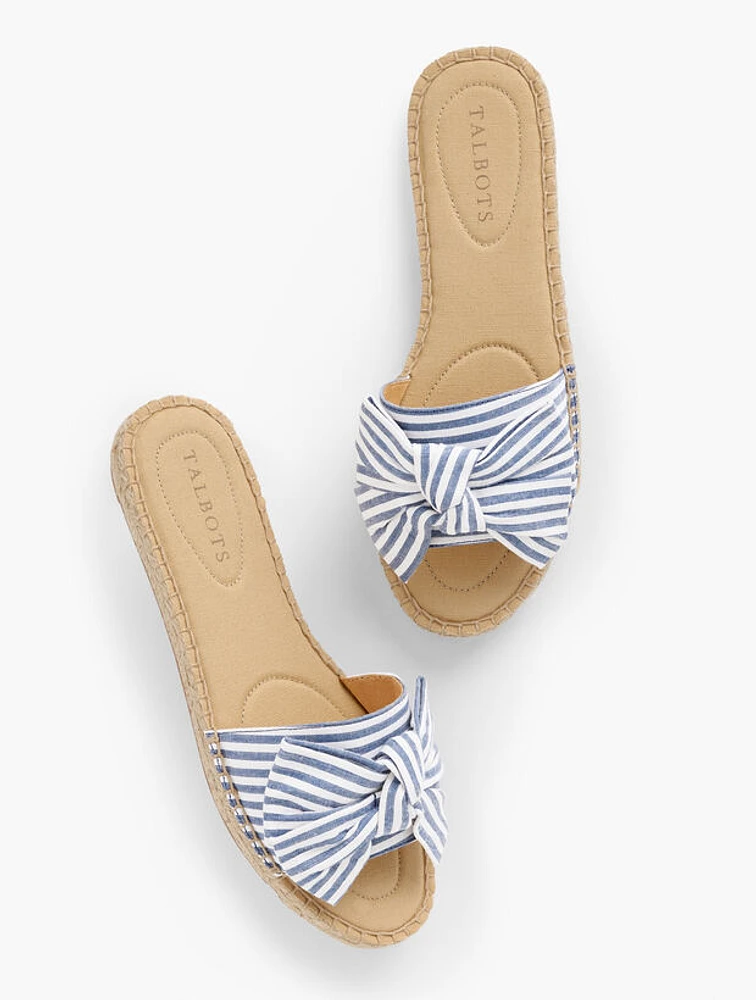 Illysa Bow Espadrille Slide Sandals