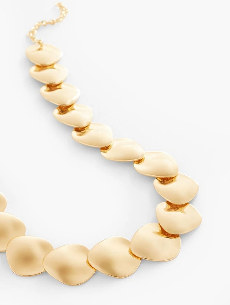 Wavy Disc Statement Necklace