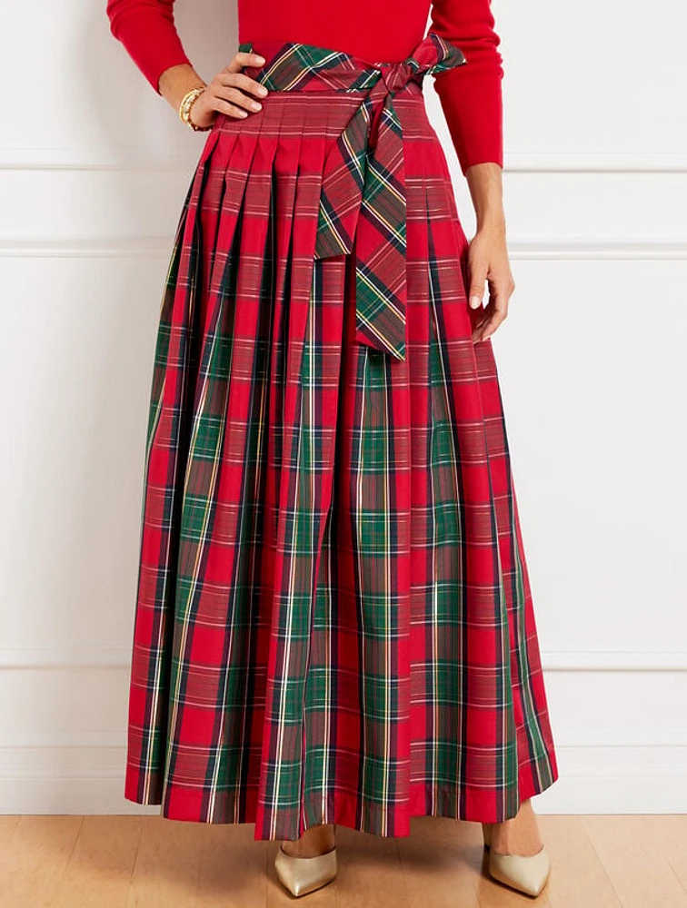 Taffeta Fit & Flare Skirt - Plaid