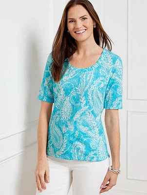 Scoop Neck Tee - Brushed Paisley