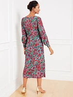 Side Tie Midi Dress - Stunning Floral