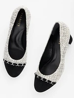 Ellery Chain Block Heel Pumps - Brooke Tweed
