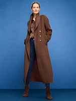 Double Face Wool Blend Shawl Collar Coat