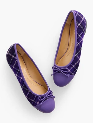 Blair Bow Ballet Flats - Vesper Plaid