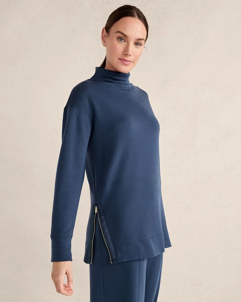 Fleece Side-Zip Mockneck