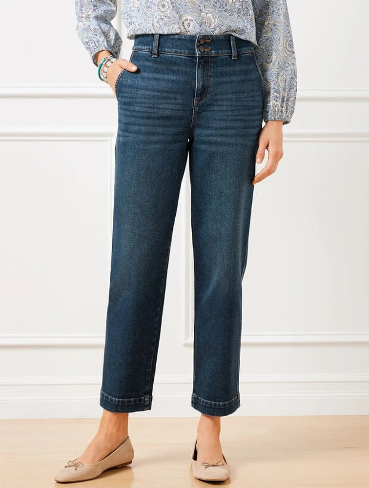 Straight Ankle Jeans - Darien Wash