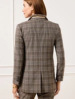 No Close Blazer - Glen Plaid