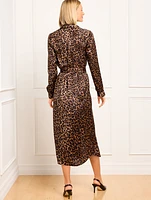 Tie Waist Shirtdress - Leopard