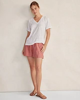 Linen Jersey V-Neck Tee