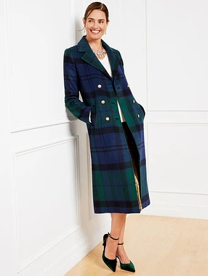 Wool Blend Coat - Terrific Tartan