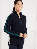 Tipped Half-Zip Sweater