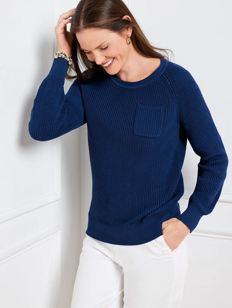 Patch Pocket Crewneck Sweater