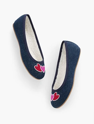 Blakely Cozy Denim Ballet Slippers