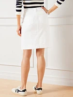 Denim A-Line Skirt - White