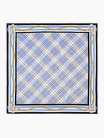 Windy Plaid Silk Square Scarf