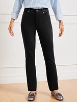 Stretch Corduroy Straight Leg Pants - Solids Curvy Fit