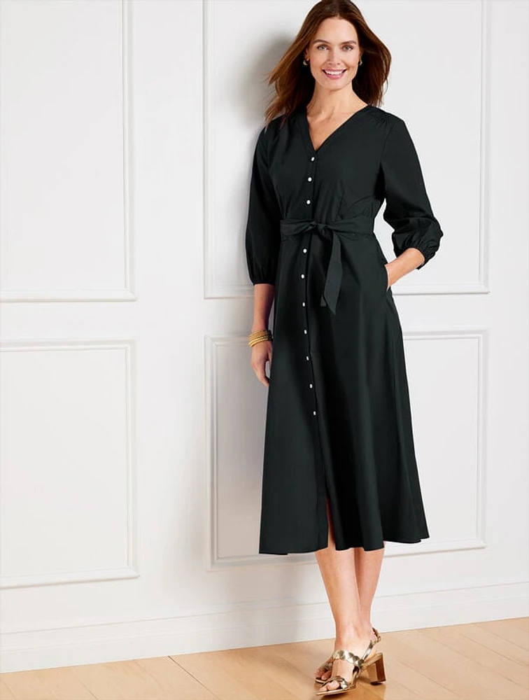 Poplin Fit & Flare Shirtdress